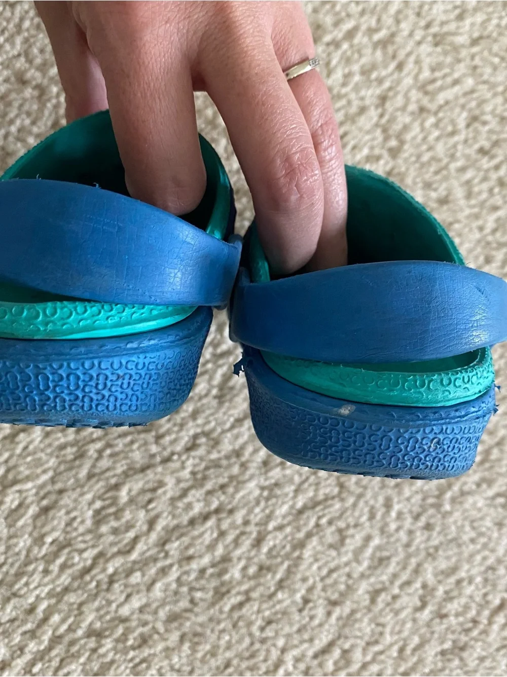 2 Pair Toddler Clogs Crocs + Capelli Dinosaur Shoes Sizes 6 & 7